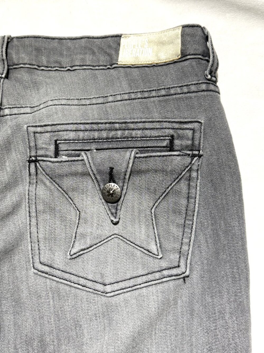 People's Liberation Vintage Jeans 29 Gray skinny Stretch Low Rise STAR Pockets